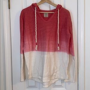 Light weight hoodie with a v neck